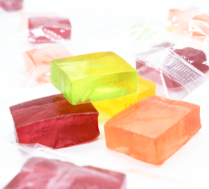 Agar soft candies with fruit flavour
